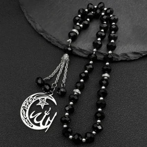 Crescent Star Islamic Allah Tesbih Stainless Steel Gold or Silver